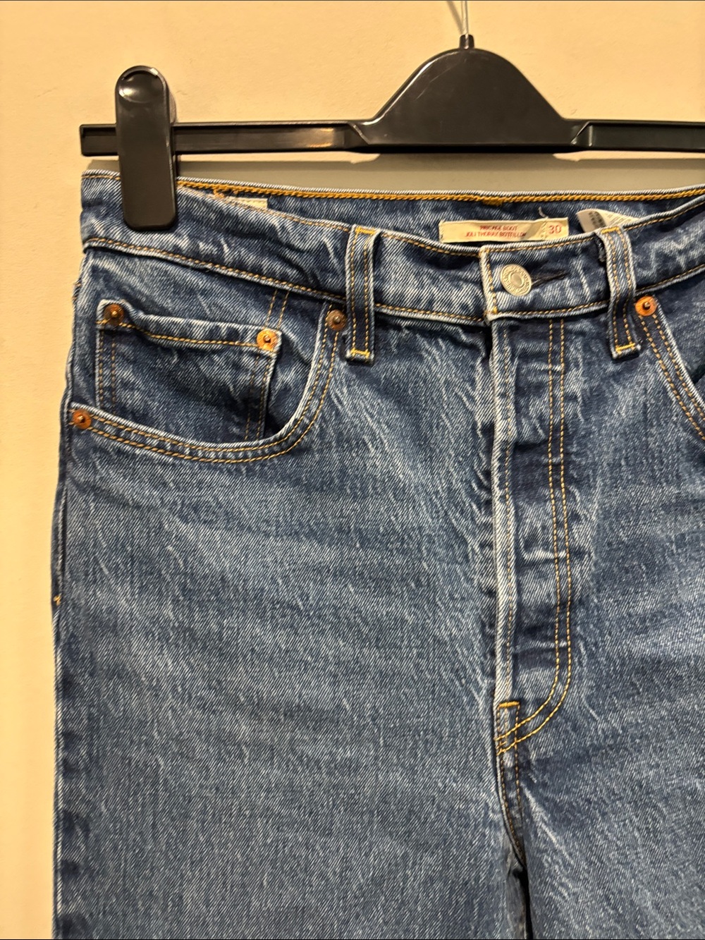Levi’s Ribcage Boot High Rise Blue Bootcut Jeans Size 30 Western Y2K 90s - Picture 6 of 15